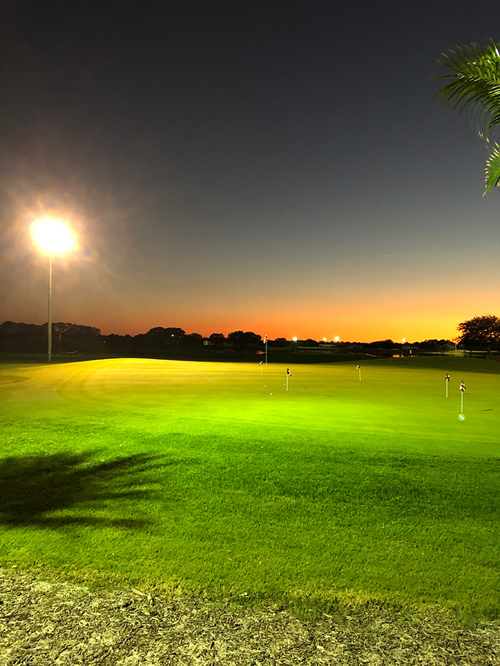 Course greens at night