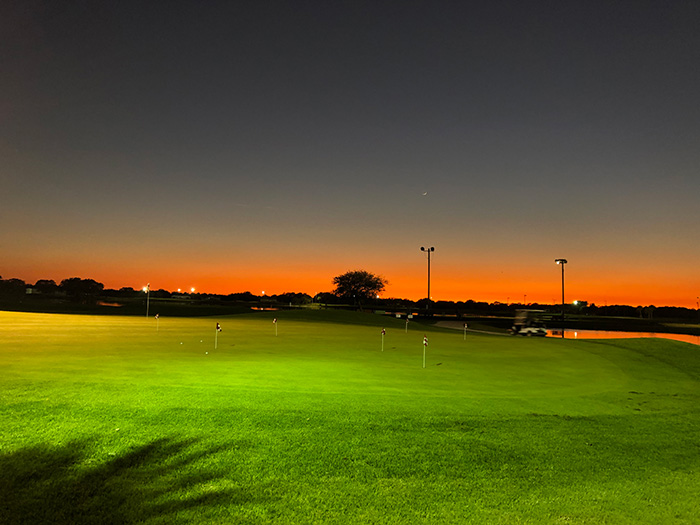 Course greens at night